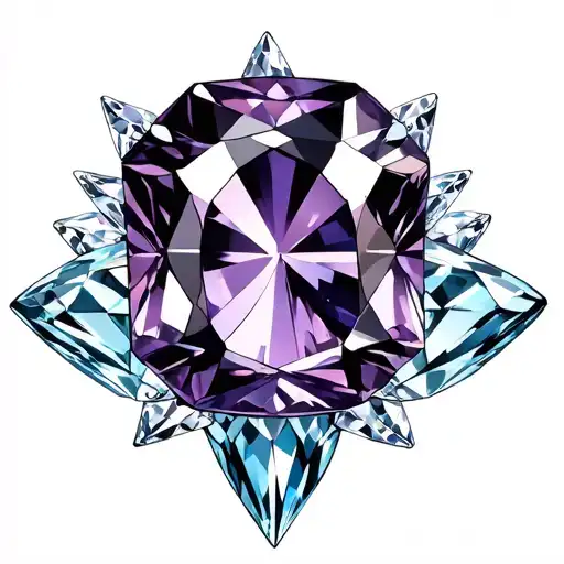 amethyst, aquamarine, opal, diamond birthstone tattoo design idea