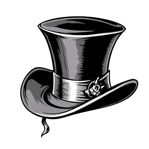 magician top hat tattoo design idea