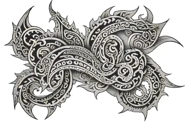 Ayahuasca inspired tribal tattoo design idea