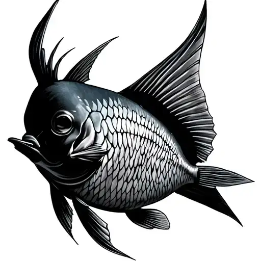 valknut . arowana fish. family tattoo design idea