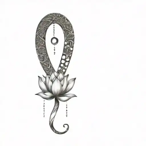 lotus flower, unalome, snake, moon phases, gemini sign, breathing sign tattoo design idea