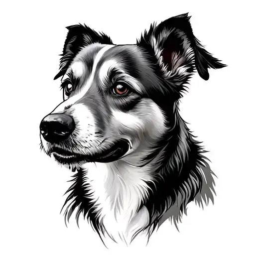dog memorial piece tattoo design idea