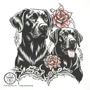2 Black Labs tattoo design idea