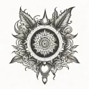 radiant crown in moon tattoo design idea