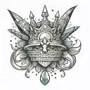 radiant crown in moon tattoo design idea