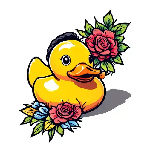rubber duck tattoo design idea