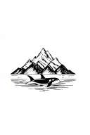 Orca and utah mountains tattoo design idea