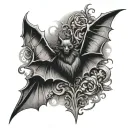 bat gothic style tattoo design idea