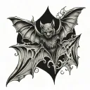 bat gothic style tattoo design idea