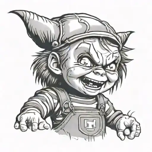 hood chucky tattoo design idea