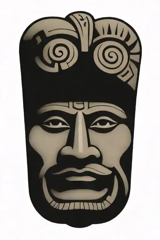 mayan god itzamna tattoo design idea