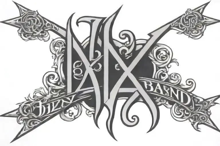 Ben Z Band letters tattoo design idea