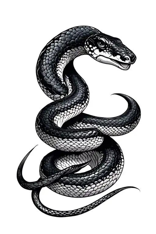I wanted a snake on the back in fine line feminine tattoo design idea