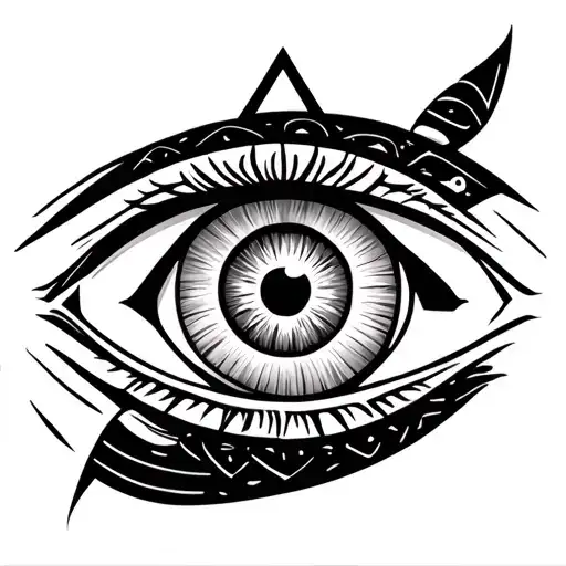 evil eye and eye of horus and hamsa and eye of providence tattoo design idea