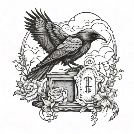 The Grave and the Raven tattoo design idea