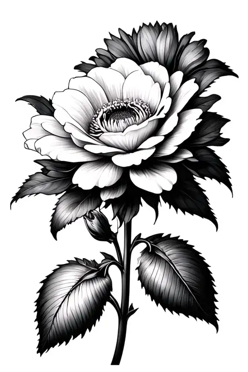 chrysanthemum rose iris lily aster carnation  tattoo design idea