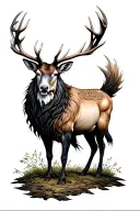 celtic stag standing tattoo design idea