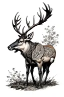 celtic stag standing tattoo design idea