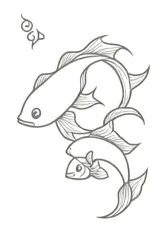 pisces fish tattoo design idea
