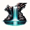 waterfall cascading tattoo design idea