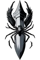 rustic dagger with blackwidow spider tattoo design idea