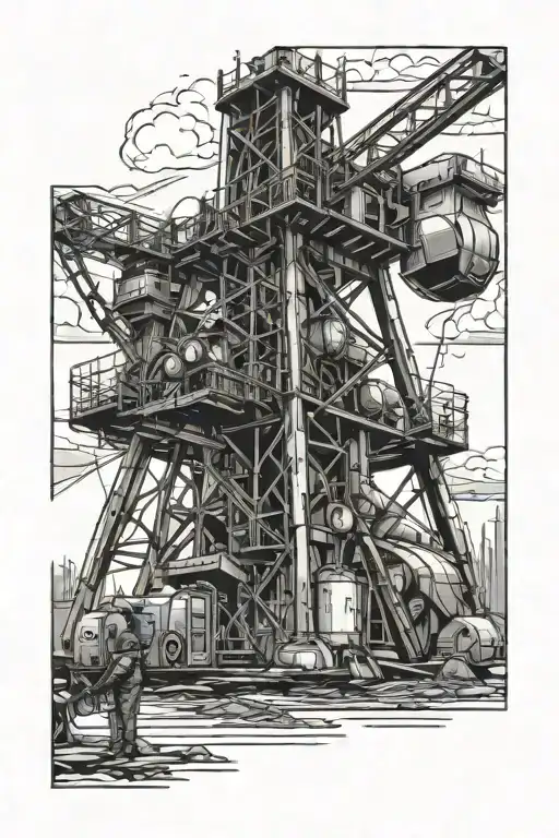 drilling rig drilling rig tattoo design idea