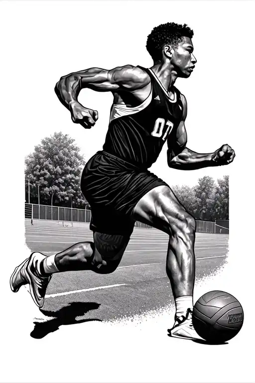 track and field athlete tattoo design idea