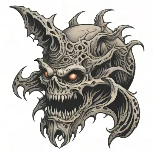 horror character in the mon  tattoo design idea