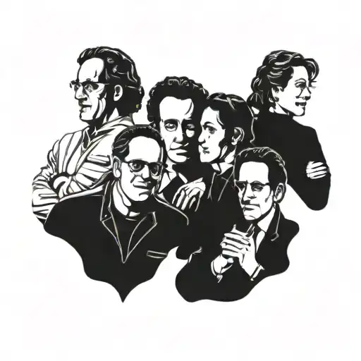 Seinfeld cast silhouette tattoo design idea
