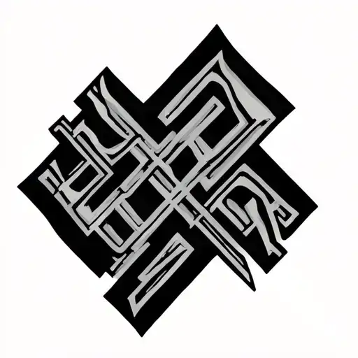 greenland name written with lines connecting various tattoo design idea