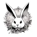 Music inspired playboy bunny tattoo design idea