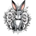 Music inspired playboy bunny tattoo design idea