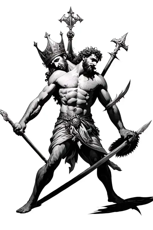 king David vs Goliath tattoo design idea