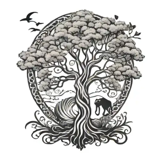 African Tree Of Life tattoo design idea