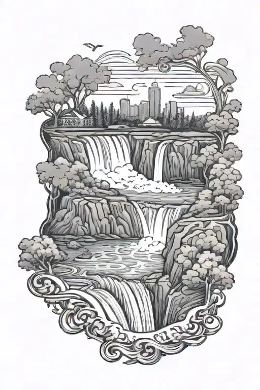Niagara falls tattoo design idea