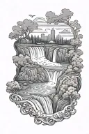 Niagara falls tattoo design idea