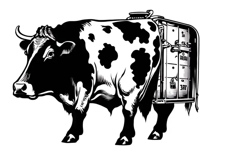 case ih cows silo tattoo design idea