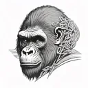 Silver back gorilla simple and roman numerals tattoo design idea