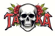 The skull and the inscription "Tatuka" i tattoo design idea