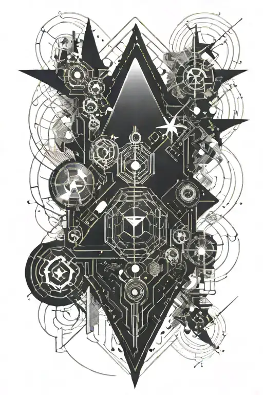 space, stars, asteroids, destruction, danger tattoo design idea