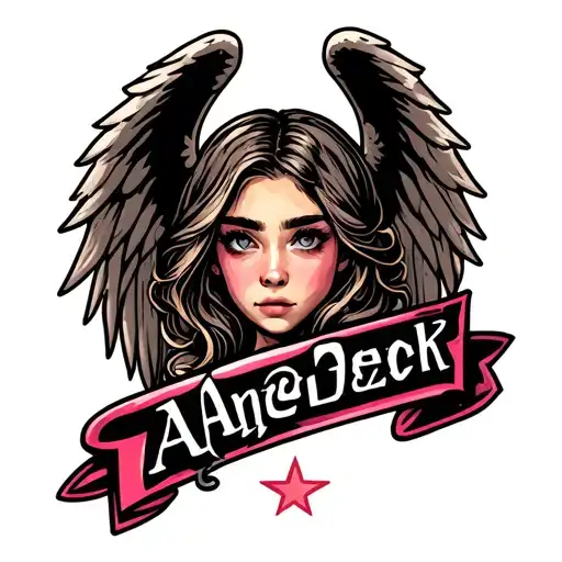 Angel name on eyebrow tattoo design idea