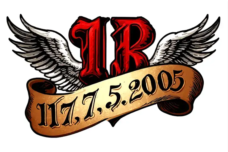 a date 17,5,2005 in roman numeral in formation tattoo design idea