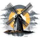 windmill tattoo design idea
