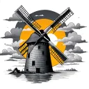 windmill tattoo design idea