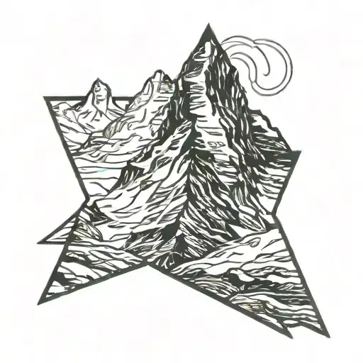 matterhorn triangle border tattoo design idea