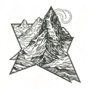 matterhorn triangle border tattoo design idea