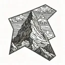 matterhorn triangle border tattoo design idea