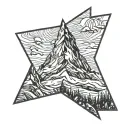 matterhorn triangle border tattoo design idea