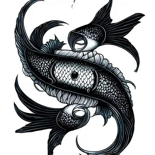 Aquarius And Pisces tattoo design idea
