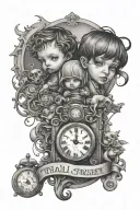 time child past present future tattoo design idea